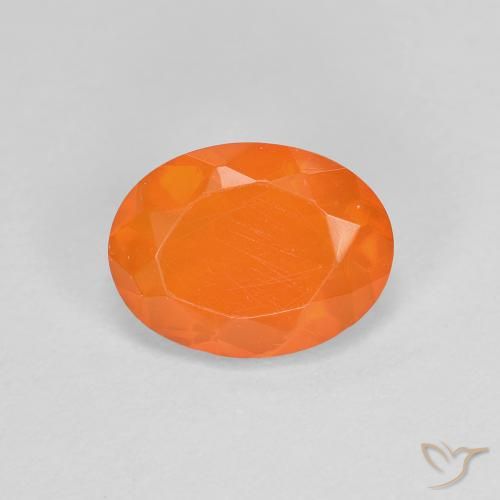 0.72ct 天然 中橙 火蛋白石, 椭圆形, 透明