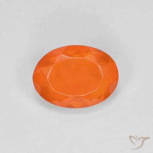 0.68ct 天然 中橙 火蛋白石, 椭圆形, 透明
