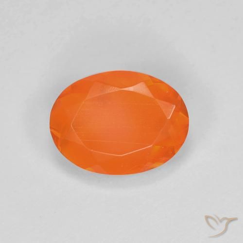 0.81ct 天然 红橙色 火蛋白石, 椭圆形, 透明