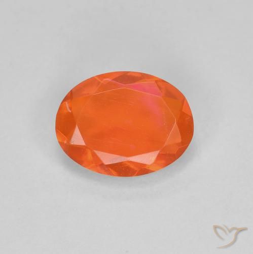 0.56ct 天然 亮橙色 火蛋白石, 椭圆形, 透明