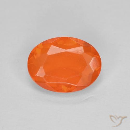 0.67ct 天然 亮橙色 火蛋白石, 椭圆形, 透明