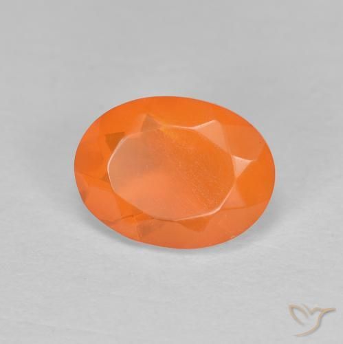 0.83ct 天然 红橙色 火蛋白石, 椭圆形, 半透明