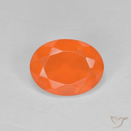 0.69ct 天然 中橙 火蛋白石, 椭圆形, 半透明