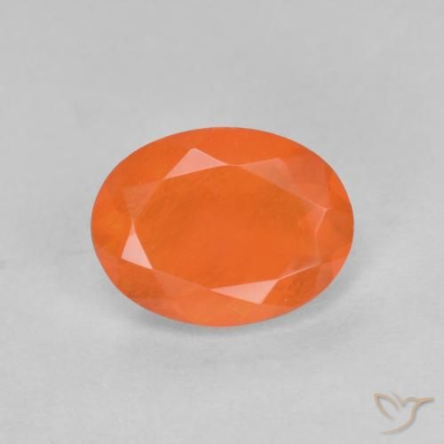 0.68ct 天然 中橙 火蛋白石, 椭圆形, 半透明