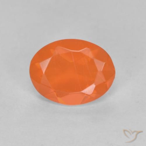 0.63ct 天然 中橙 火蛋白石, 椭圆形, 半透明