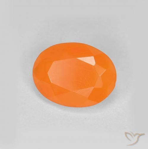 0.70ct 天然 红橙色 火蛋白石, 椭圆形, 半透明
