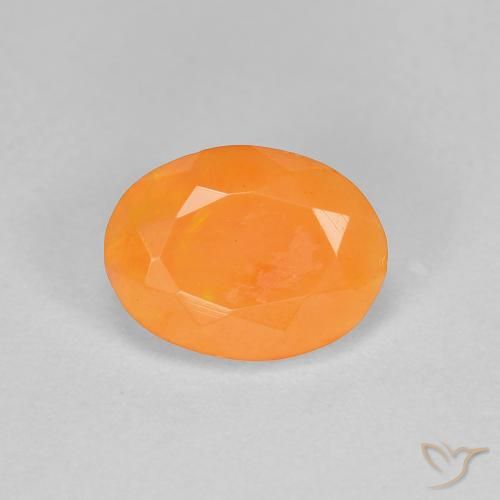 0.75ct 天然 中橙 火蛋白石, 椭圆形, 半透明