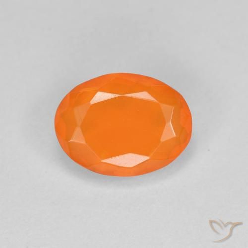 0.67ct 天然 红橙色 火蛋白石, 椭圆形, 半透明