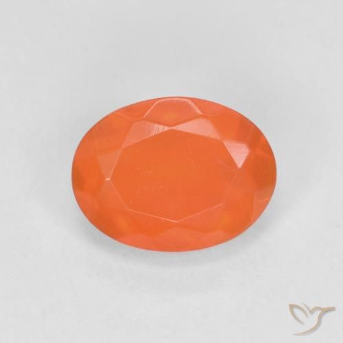 0.64ct 天然 深红橙色 火蛋白石, 椭圆形, 半透明
