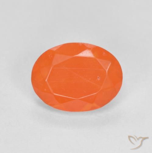 0.72ct 天然 中橙 火蛋白石, 椭圆形, 半透明