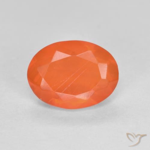 0.72ct 天然 浓橙色 火蛋白石, 椭圆形, 半透明
