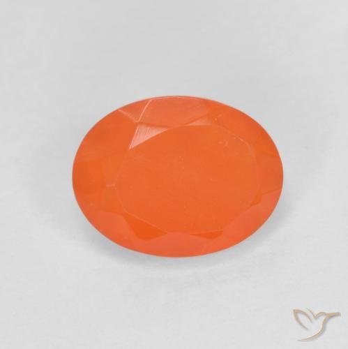 0.72ct 天然 浓橙色 火蛋白石, 椭圆形, 半透明
