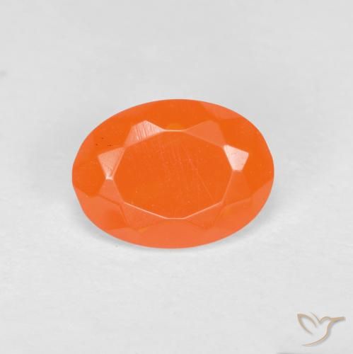 0.64ct 天然 暖杏橙 火蛋白石, 椭圆形, 半透明