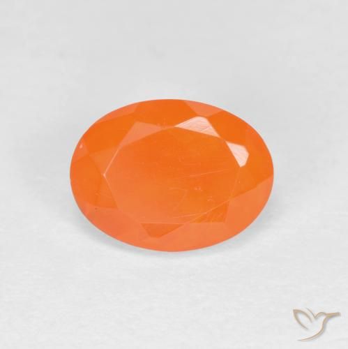 0.82ct 天然 中橙 火蛋白石, 椭圆形, 半透明