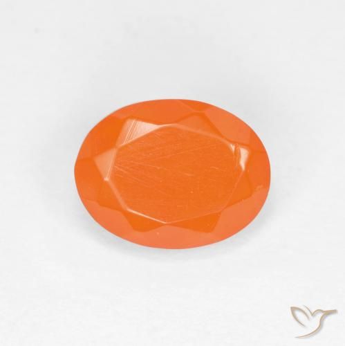 0.70ct 天然 暖杏橙 火蛋白石, 椭圆形, 半透明