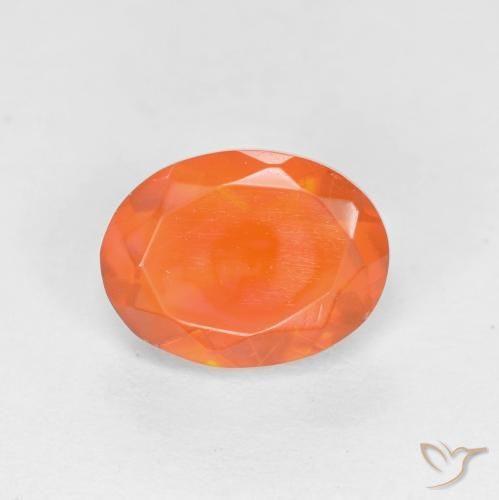 0.80ct 天然 浓橙色 火蛋白石, 椭圆形, 半透明
