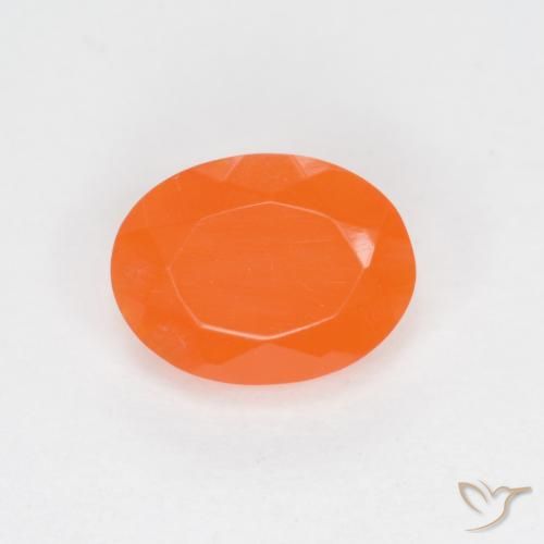 0.58ct 天然 中橙 火蛋白石, 椭圆形, 半透明