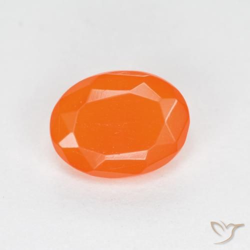 0.64ct 天然 红橙色 火蛋白石, 椭圆形, 半透明