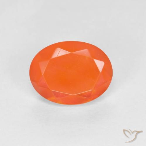 0.77ct 天然 浓橙色 火蛋白石, 椭圆形, 半透明