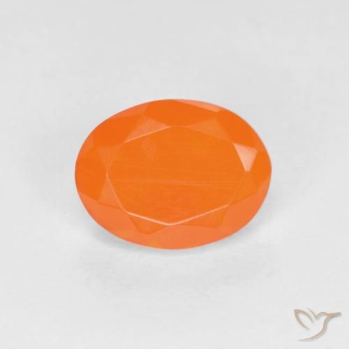 0.76ct 天然 浓橙色 火蛋白石, 椭圆形, 半透明