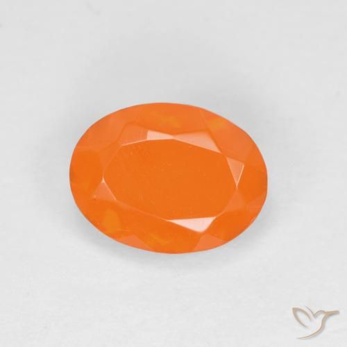 0.61ct 天然 浓橙色 火蛋白石, 椭圆形, 半透明