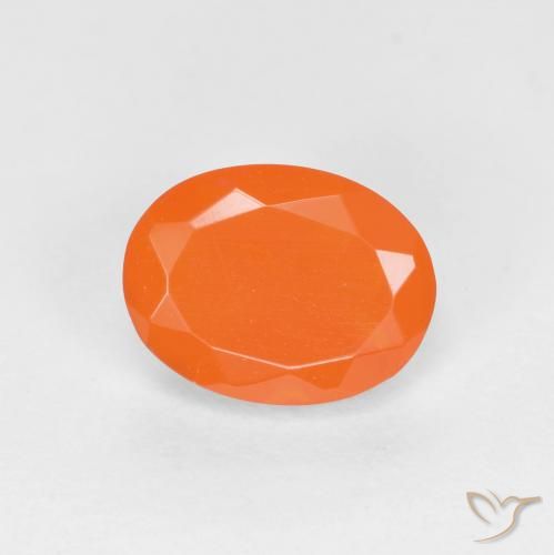 0.71ct 天然 中橙 火蛋白石, 椭圆形, 半透明
