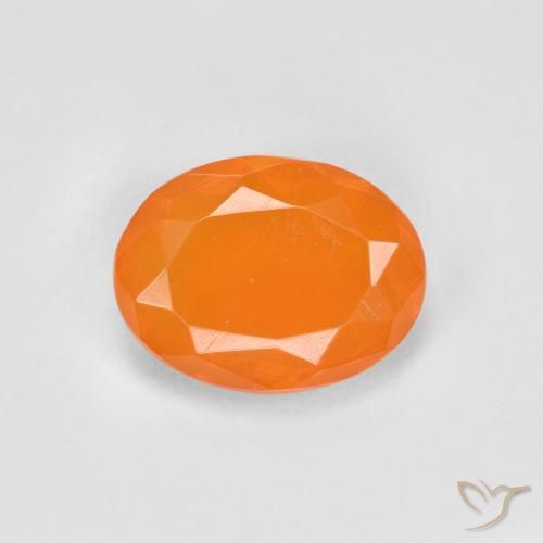 0.65ct 天然 暖杏橙 火蛋白石, 椭圆形, 透明