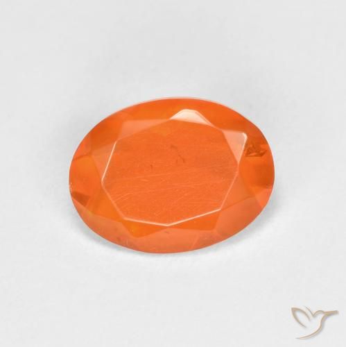 0.67ct 天然 火橙 火蛋白石, 椭圆形, 透明