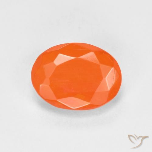0.65ct 天然 亮橙色 火蛋白石, 椭圆形, 透明