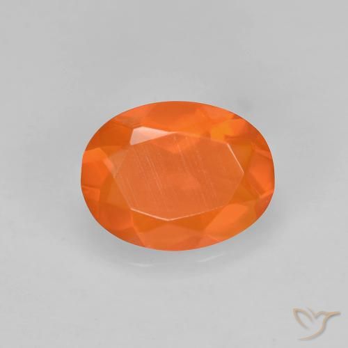 0.65ct 天然 中橙 火蛋白石, 椭圆形, 透明