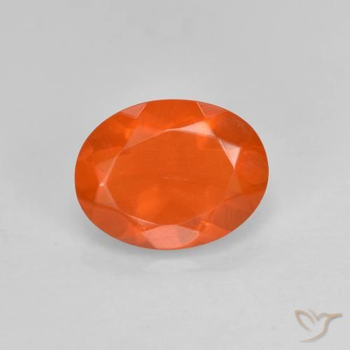 0.65ct 天然 亮橙色 火蛋白石, 椭圆形, 透明