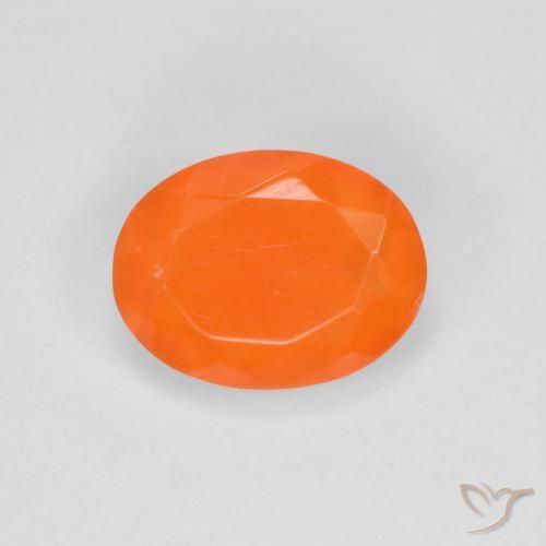 0.70ct 天然 红橙色 火蛋白石, 椭圆形, 透明