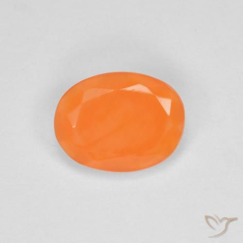 0.59ct 天然 中橙 火蛋白石, 椭圆形, 透明
