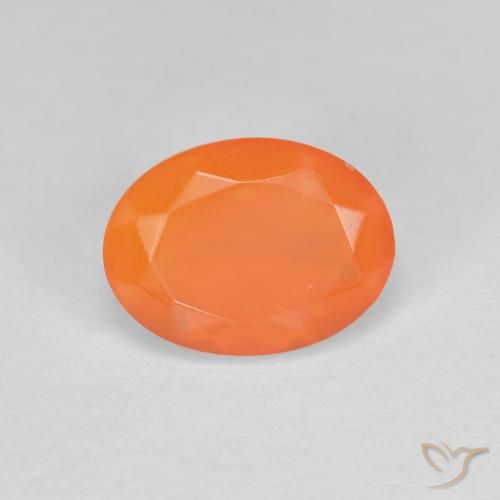 0.85ct 天然 中橙 火蛋白石, 椭圆形, 透明