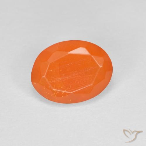 0.67ct 天然 浓橙色 火蛋白石, 椭圆形, 透明