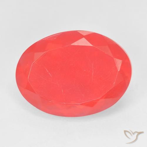 8.53ct 天然 深红橙 火蛋白石, 椭圆形, 透明