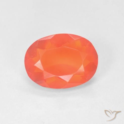 1.32ct 天然 亮橙色 火蛋白石, 椭圆形, 透明