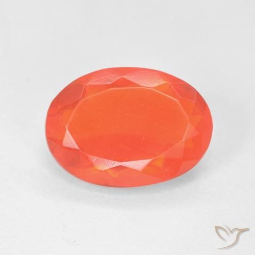 1.97ct 天然 亮橙色 火蛋白石, 椭圆形, 透明