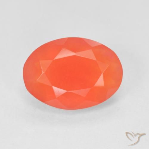 1.92ct 天然 明亮的深红色 - 橙色 火蛋白石, 椭圆形, 透明