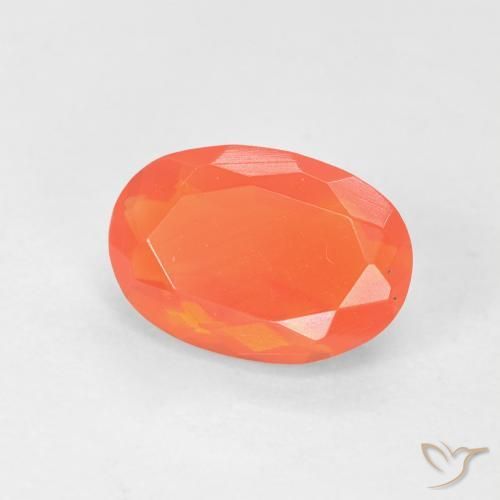 0.74ct 天然 亮橙色 火蛋白石, 椭圆形, 透明