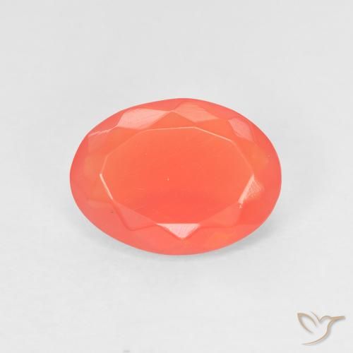 0.92ct 天然 深红橙 火蛋白石, 椭圆形, 透明
