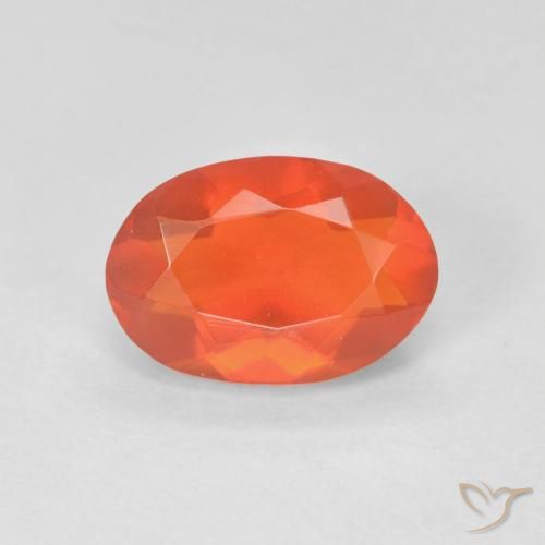 1.13ct 天然 中橙 火蛋白石, 椭圆形, 透明