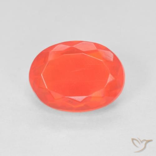 1.84ct 天然 深红橙 火蛋白石, 椭圆形, 透明