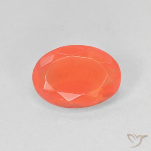 0.88ct 天然 亮橙色 火蛋白石, 椭圆形, 透明