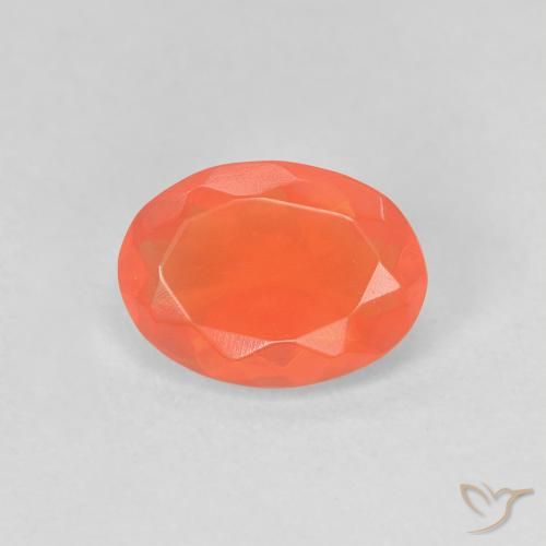 0.63ct 天然 亮橙色 火蛋白石, 椭圆形, 透明