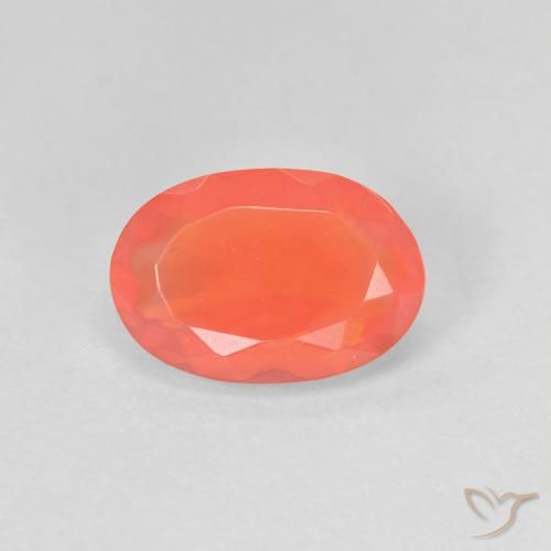 1.03ct 天然 亮橙色 火蛋白石, 椭圆形, 透明