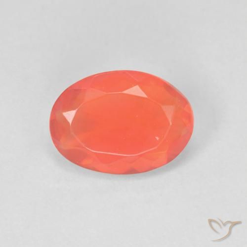 1.02ct 天然 亮橙色 火蛋白石, 椭圆形, 透明