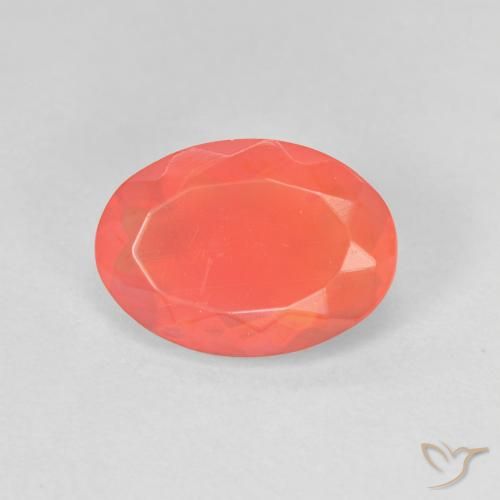 1.58ct 天然 亮橙色 火蛋白石, 椭圆形, 透明