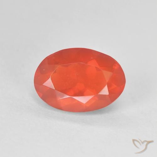 1.29ct 天然 中橙 火蛋白石, 椭圆形, 透明