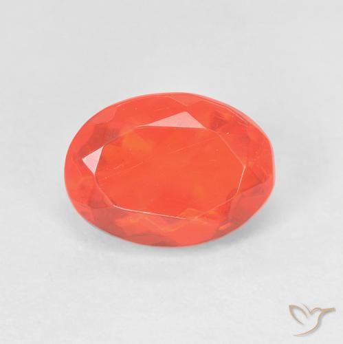 1.34ct 天然 浓橙色 火蛋白石, 椭圆形, 透明